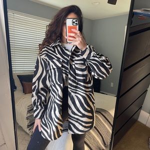 H&M Zebra Oversized Jacket